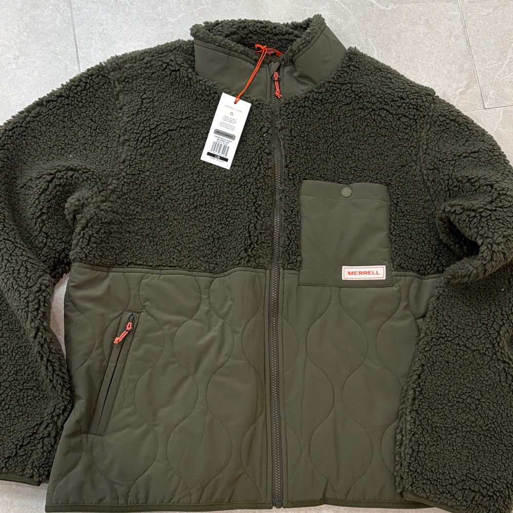 Merrell Olive Sherpa Mixup Jacket